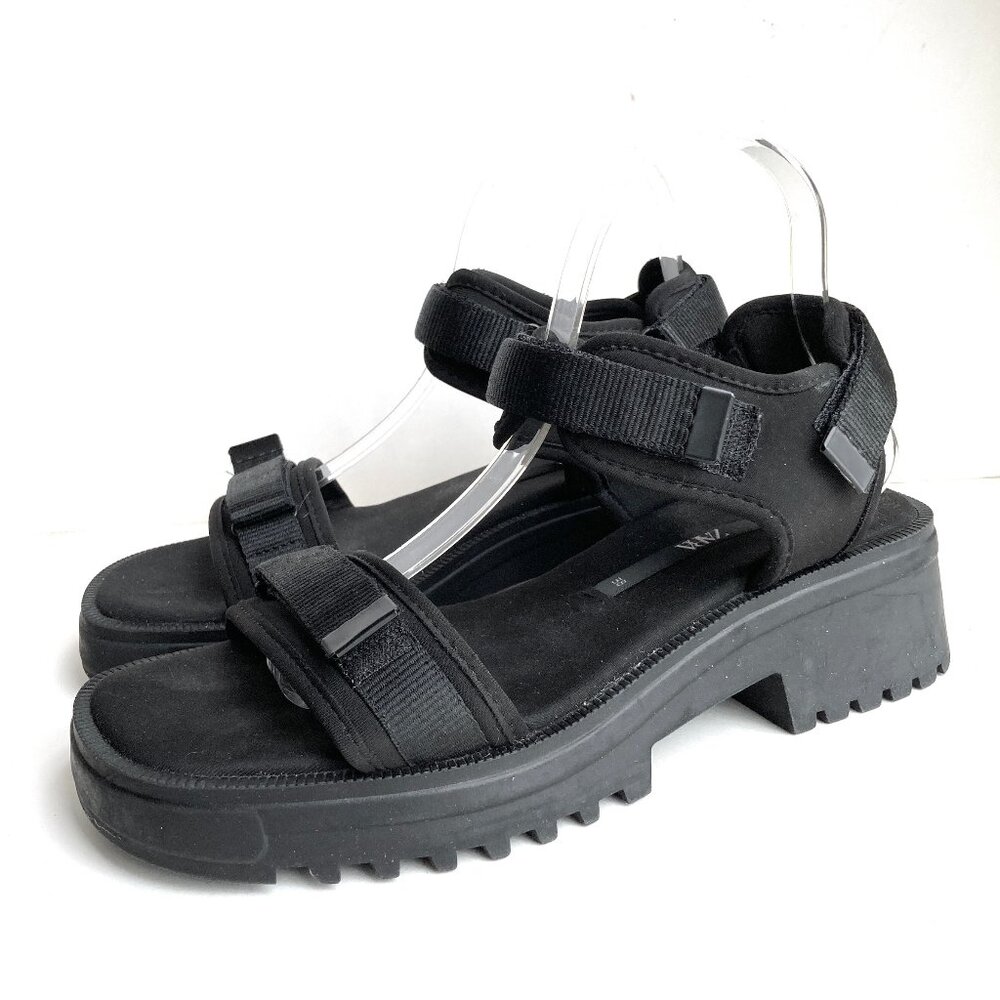 ZARA Chunky Strap Sandals EU 38 • long fits US 8.5
